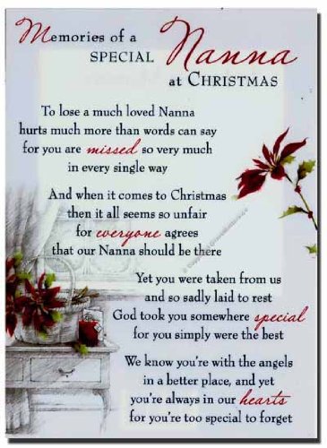 Grave Card - Memories of a Special Nanna at Christmas - Free Card Holder - CMX02
