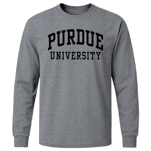 Barnesmith Purdue Boilermakers Long Sleeve T-Shirt, Classic, Charcoal Grey, Large
