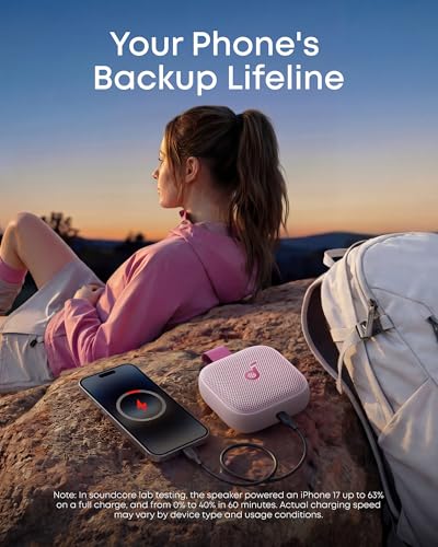 Image of Soundcore Boom Go 3i Portable Bluetooth Speaker by Anker, 15W Punchy Sound, 24H Playtime, IP68, BassUp 2.0, Emergency Charging, Bluetooth 6.0, Waterproof Speaker for Hiking /Cycling /Camping (Pink)