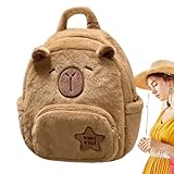 Mini mochila Capybara, mochila de pelúcia de animal de pelúcia de grande capacidade, almofada de boneca de pelúcia macia capivara, bolsa casual vívida capiva, pelúcia exclusiva para crianças Youyan,