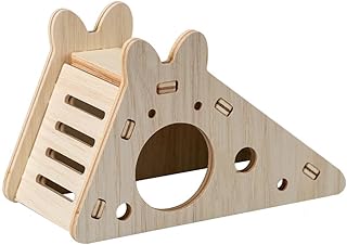 Yuannee Holz Hamsterhaus,Hamsterhaus mit Leiter und Rutsche Hamsterhaus Hamster Eckhaus Nager Haus Hamster Spielzeug Hamster Zubehör Hamster Brücke für Kleine Haustiere product image