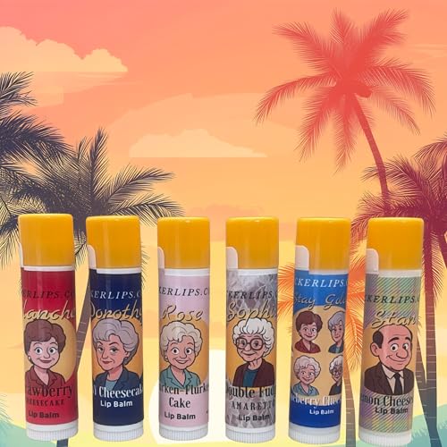 Golden Girls Cheesecake Flavored Lip Balm Six Pack - Moisturizing Lip Care - 6 Tubes (4g each)