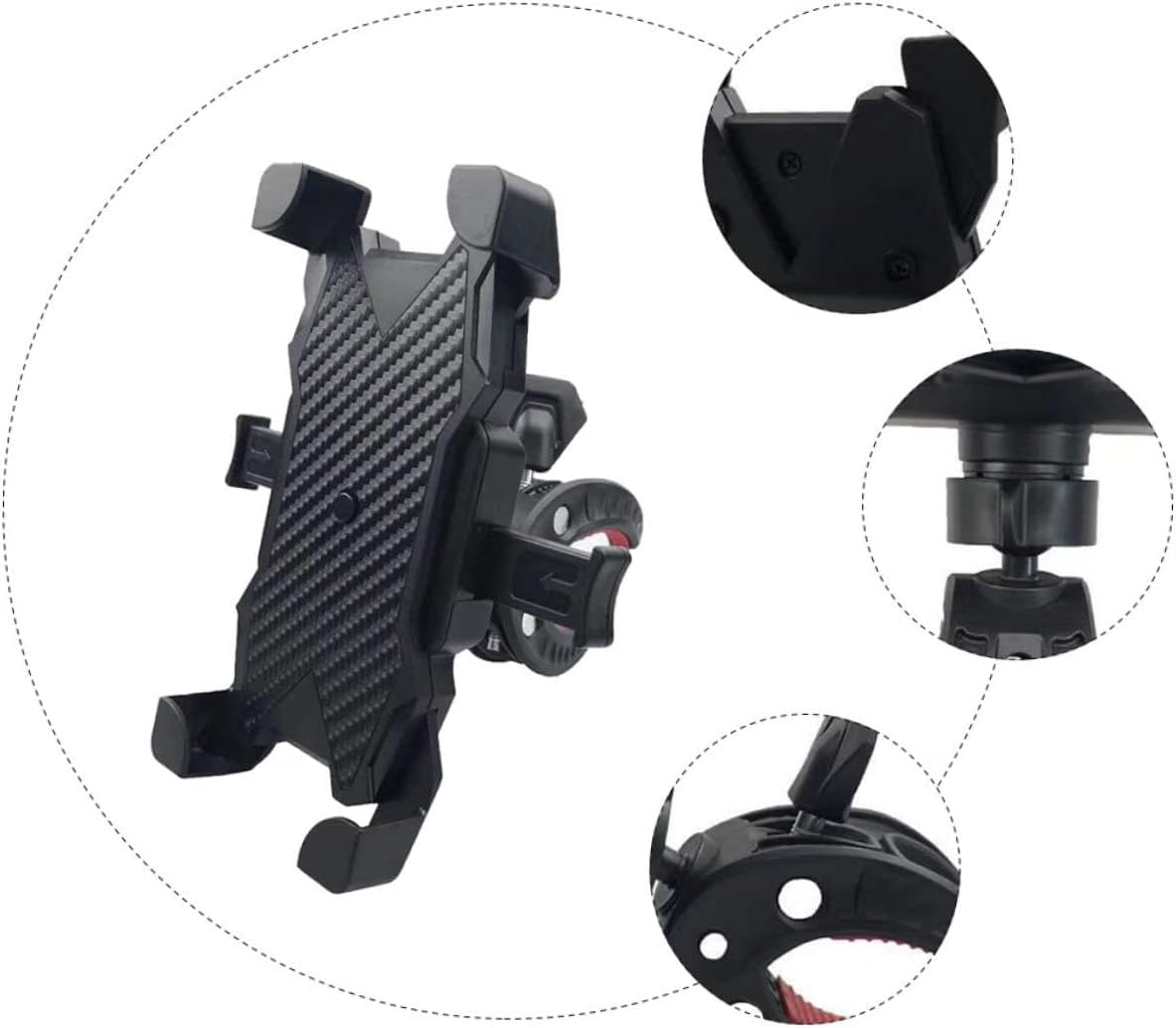ULTECHNOVO Motorcycle Accessories Moped Handlebar Bracket Mount Sturdy Phone Holder for Motorcycle Easy to Install Phone Mount Clip