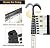 Telescopic Ladder, 6.5FT RIKADE Aluminum Telescoping Ladder with Non-Slip Feet and Stable Hook, Portable Extension Ladder for Household and Outdoor Working, 330lb Capacity