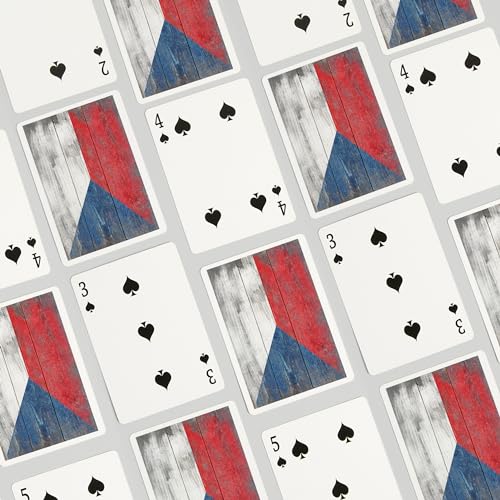 Baraja de póker con bandera de República Checa rústica miniatura 4