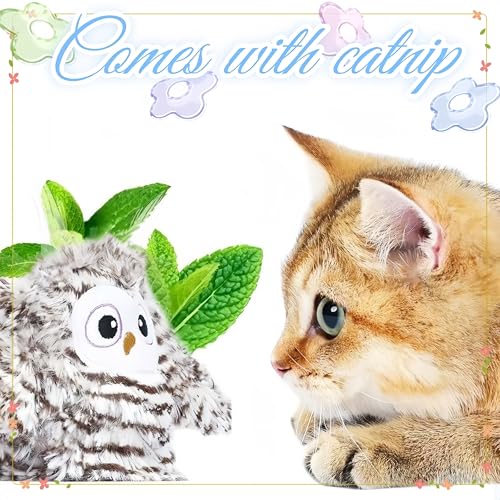 Tingwhite Brinquedos simulados de pássaros e gatos com controle remoto, brinquedos de menta para gat