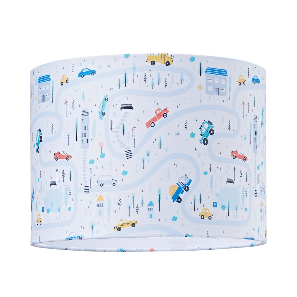 Children's Play Village Lamp Shade - Town City Car Roads Map - 18cm