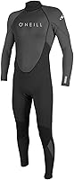 O'Neill Men's Reactor-2 3/2mm Back Zip Full Wetsuit - Ultraflex Neoprene Flexibility & Warmth for Surfing, SUP, Kayaking - Black/Graphite Large