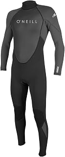 O'Neill Men's Reactor-2 3/2mm Back Zip Full Wetsuit - Ultraflex Neoprene Flexibility & Warmth for Surfing, SUP, Kayaking - Black/Graphite Large