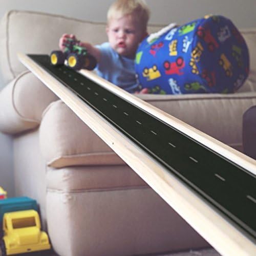 Miniatura 7 de Piokio 2 rollos de cinta negra para pista de carretera, decoración de autos de carreras para fiestas de cumpleaños infantiles, 33 x 2.4 pulgadas