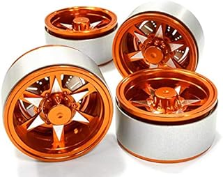 Integy RC Model C26614ORANGE 1.9 Size Billet Machined Alloy 6V Spoke Wheel(4) High Mass Type for Scale Crawler