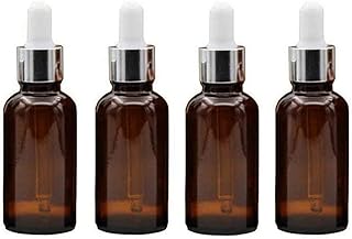 زجاجات قطارة شفافة من الزجاج الكهرماني، عبوات فارغة قابلة لإعادة التعبئة للزيوت الأساسية والسيروم ومستحضرات التجميل، سعة 100 مل، عبوة من 4 قطع