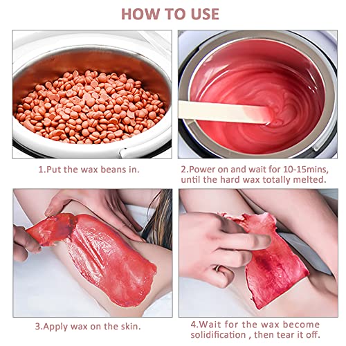 Professional Waxing Kit Wax Warmer Single Pot Wax Heater Machine for Hair Removal, Large Waxing Pot with Non-Stick Easy Clean Pot, 50 Sticks & 20 Collar, for Spa Salon Beauty Esthetician Home(White) - Thumbnail 6