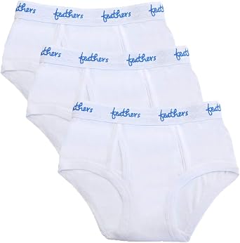 Feathers Boys Solid White Snug Fit Tagless Briefs Underwear - 3/Pack