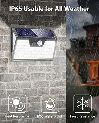 [6Pack] 178LED Outdoor Solar Lights, 270 ° Wide Angle Solar Security Lights Outdoor Motion Sensor Wall Lights, 3 Lighting Modes Security Light Waterproof Garden Lights for Fence Yard Garage Pathway