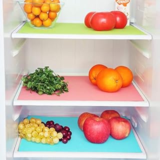 5 Henrys Smart Baking 4 pcs Non-Slip Antibacterial Refrigerator Mats, Waterproof Fridge Liner or Cabinet Drawer Liners (4 pcs Fridge Liners), Perfect Fridge Mat for a Clean and Hygienic Fridge