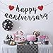 Happy Anniversary Banner, Anniversary Party Decorations, We Still Do, Happy Wedding Day Party Decoration Supplies Black Red Glitter