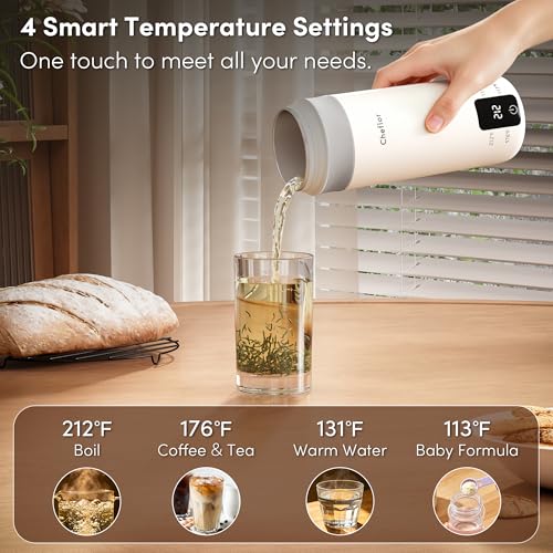 Tetera eléctrica portátil Cheflor 450ml con control de temperatura miniatura 2