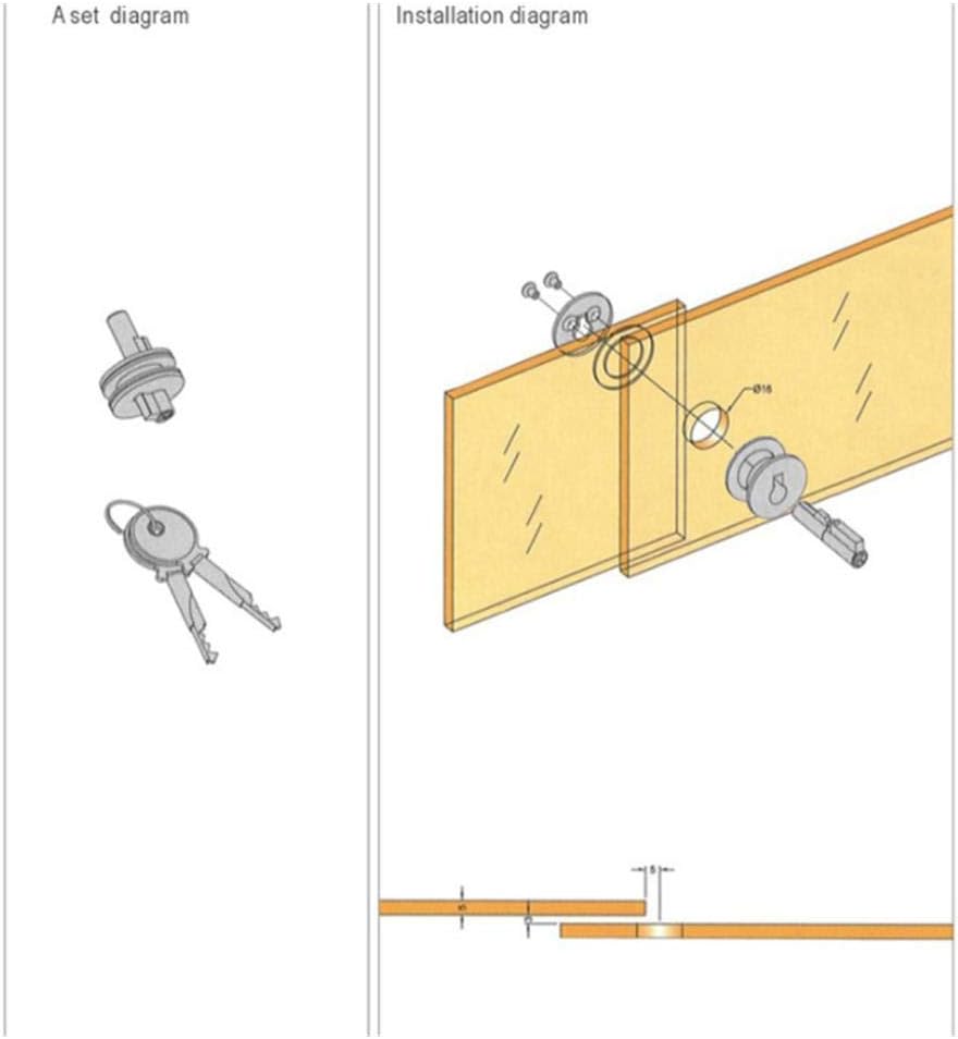 Letterbox Lock, Drawer Lock, Vivarium lockGlass Lock Counter Lock Sliding Door Sliding Door Lock/Double Door Display Cabinet Lock/Window Cabinet Lock 2