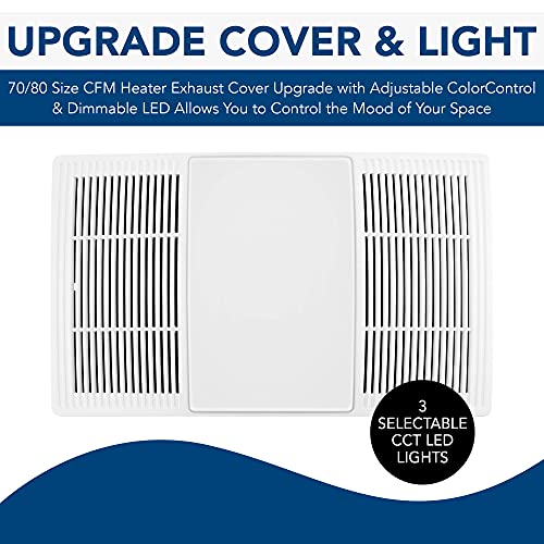  Broan-NuTone FG80HBS Dimmable LED Bath Vent Grille with Color Adjustable Lighting
| Broan-NuTone FG80HBS Bathroom Fan V
