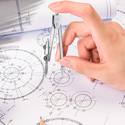 Zonon Conjunto de 3 peças geométricas de matemática, bússola de desenho, transferidor de 15 cm e rég