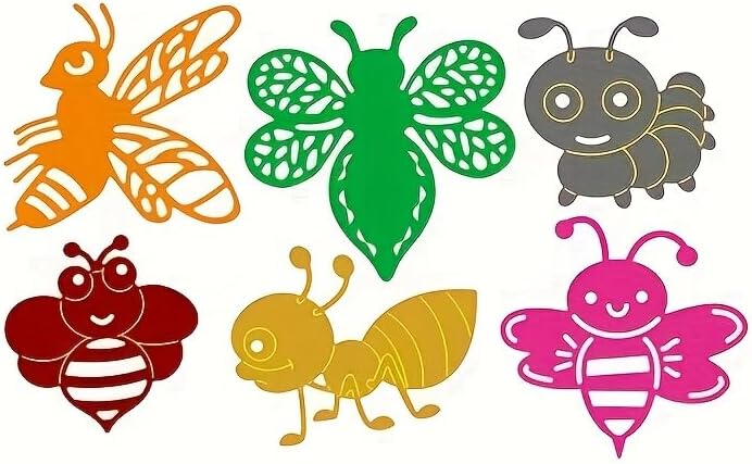 Bees Die Cuts for Card Making, Insect Bee Cutting Dies, Metal Die Cutting Mold, Scrapbooking Dies, DIY Etched Embossing Stencil for Craft
