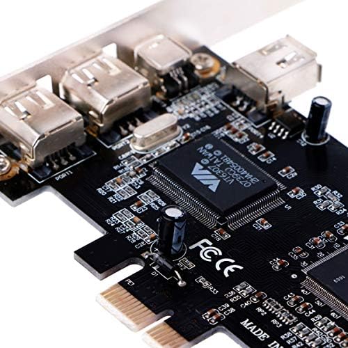ELIATER PCIe Firewire Card for Windows 10, IEEE 1394 PCI Express Controller 4 Ports(3 x 6 Pin and 1 x 4 Pin), 1394a Firewire 800 Adapter for Windows 7/8/Mac OS with Low Profile Bracket and Cable