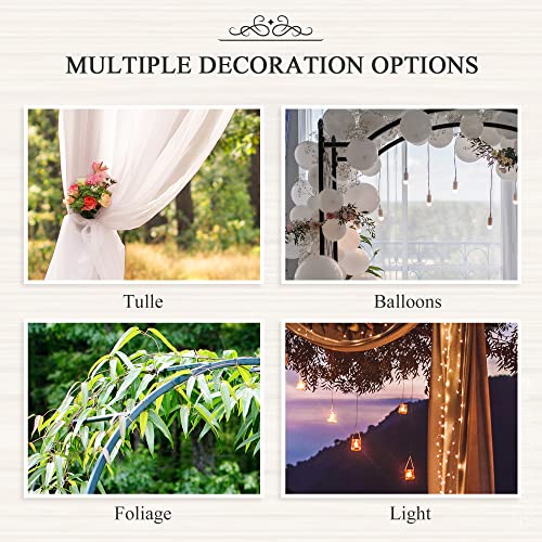 Outsunny 85'' Metal Garden Arbor With Gate, Outdoor Steel Arch With Scrollwork For Climbing Vines, Ground Mountable Columns #TOP3