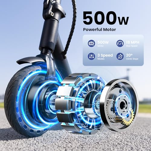 Image of Electric Scooters - Electric Scooter for Adults, 500W /1500W Motor, 18 /21 /25 Max MPH, 21 /28 Miles Range, APP Control, Cruise Control, Lightweight Foldable E-Scooter