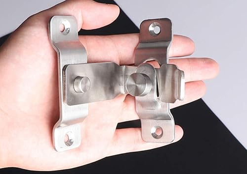 Miniatura 3 de Cerradura de puerta abatible, cerradura de puerta de barra de acero inoxidable resistente de 90 grados, cerradura de puerta de seguridad, cerradura