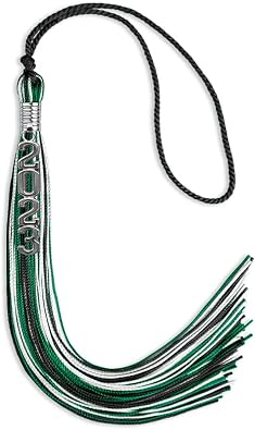 Endea Graduation Mixed Triple Color Tassel with Silver Stacked Date Drop