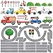 Decowall DW-1604 Vehicles on The Roads Kids Wall Decals Wall Stickers Peel and Stick Removable Wall Stickers for Kids Nursery Bedroom Living Room