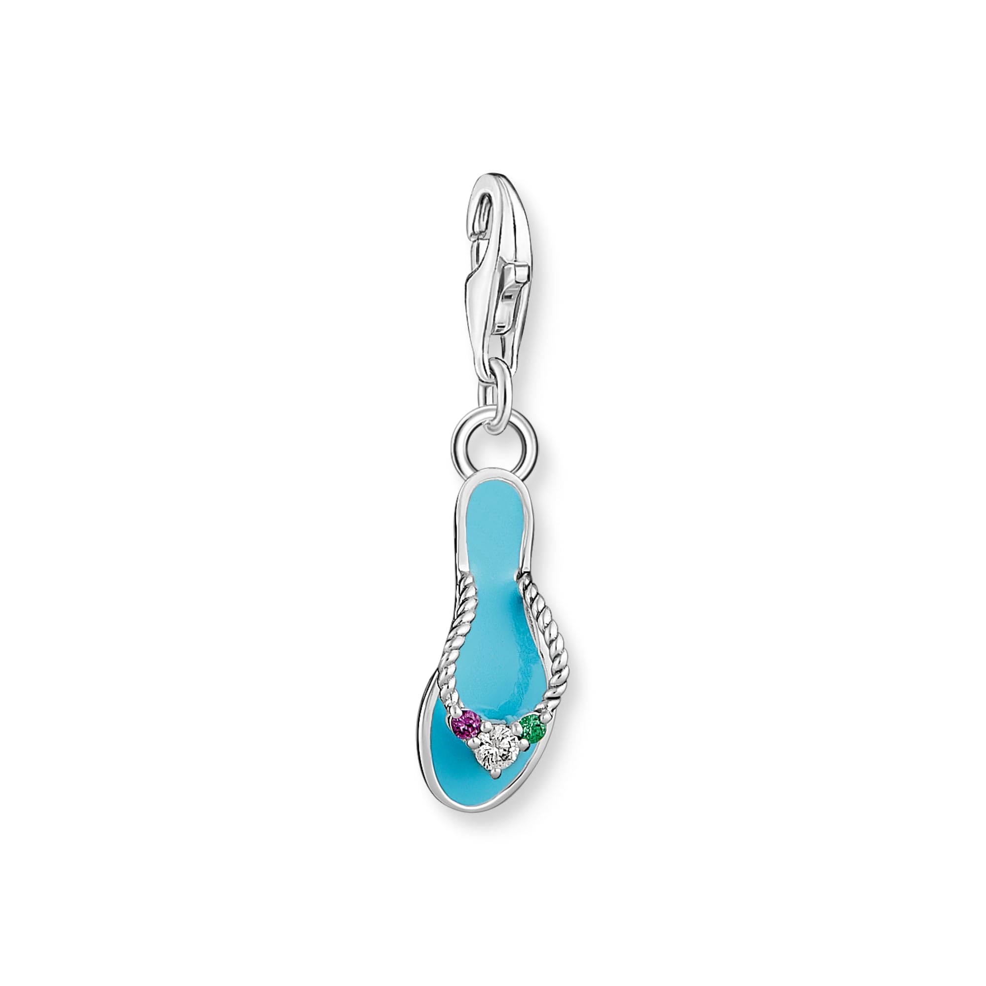 THOMAS SABO Ciondolo a forma di infradito con pietre in argento Sterling 925 riciclato 2025-914-7, misura unica, Argento sterling, Nessuna pietra preziosa