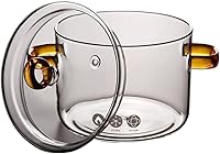 Vista 1 de Olla doble asas borosilicato olla de cocción a fuego lento estufa de fideos instantáneos sopa pasta leche comida para bebés