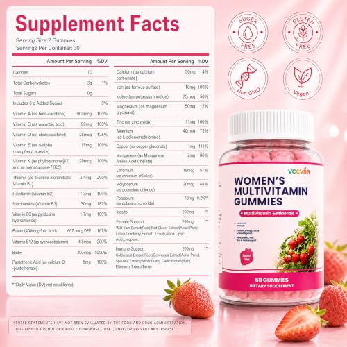 Vccvaa Sugar Free Multivitamin Gummies for Women