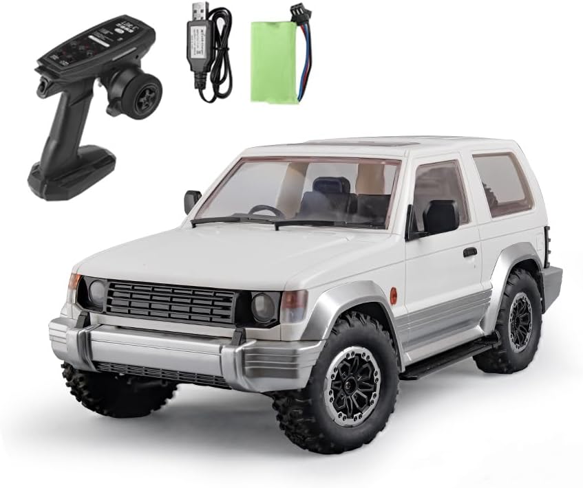 1/14 Scale RC Crawler, LDRC LD1297 RTR RC Truck 4x4 Off Road Vehicles 2.4GHz RC Rock Crawler Car with LED Lights, 280 Motor and Servo for Adults Hobby Toys (White)