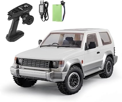 ARRIS 1/14 Scale RC Crawler, LD1297 RTR RC Truck 4x4 Off Road Vehicles 2.4GHz RC Rock Crawler Car with LED Lights, 280 Motor and Servo for Adults Hobby Toys White