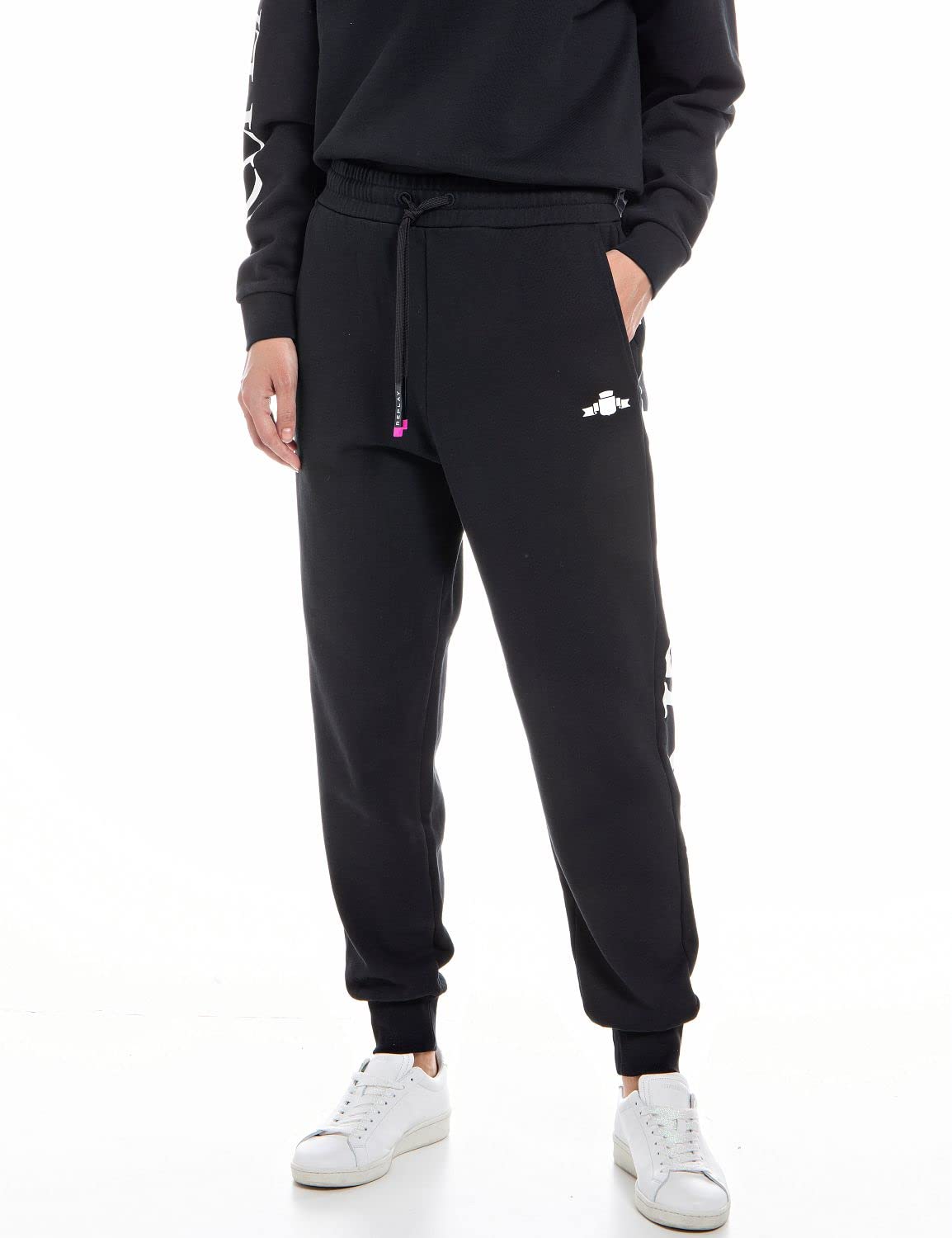 Replay W8055d Pure Logo – Pantaloni Jogger Casual Donna, Vestibilità Rilassata