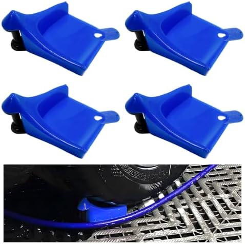 TTLCFP 4 PCS Car Hose Guide, Auto Detailing Tire Hose Guide Preventing Stucking and Snagging Under The Wheels, Universal Plastic Washing Tire Hoses Roller for Car Truck Motorcycle (Blue)