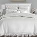 Laura Ashley - Queen Duvet Cover Set, Reversible Cotton Bedding with Matching Shams, Lightweight Home Decor for All Seasons (Annabella White, Queen)