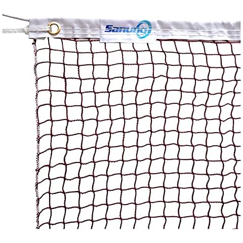 Sanung Badminton Net with Carrying Bag Single Side Stitching Badminton Replacement Net Polypropylene Nylon Sports Mesh Net for Daily Training Exercise Competition Easy Setup 20FT x 2.5FT Cover
