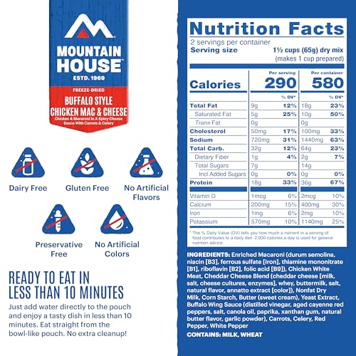 Image of Mountain House Freeze-Dried Dinner Entree | Backpacking Meals for Camping and Hiking, 4 Servings, 30-Year Shelf-Life, 2-Pack