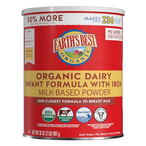 Earth's Best Organic Baby Formula for Babies 0-12 Months