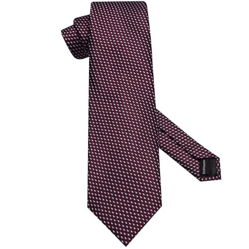 Image of Hi-Tie 70 inches Ties for Men Silk Extra Long Necktie and Pocket Square Cufflinks Set Men Big and Tall Tie Business