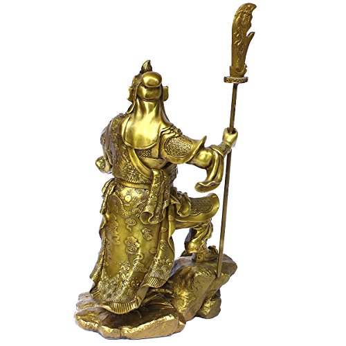 Chinese Fengshui Handmade Woosung/Wu Sheng Guangong Figure Sculpture Guan Yunchang/Guan Yu Statue Brass Collectible Figurine Home Decor Gift #TOP3