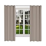 JEMIDI Rideau opaque - 1x rideau à œillets en métal pour fenêtre salon chambre bureau - Rideau opaque 175 x 140 cm isolant froid vent