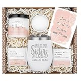 Sisters Gifts from Sister - Birthday Gifts for Sister - Relaxing Spa Gift Box w/Tumbler for Her Birthday Present - Best Unique Gift for Big Sister She'll Love - Includes Soaps, Lotion, Bath Bomb, Card