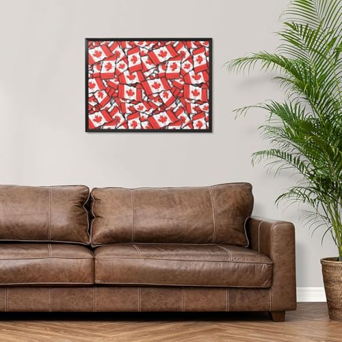 Toile murale drapeau canadien tableau encadré moderne pour salon et chambre