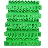 UZAMIRLEX Marcas de oreja para animales de granja, marcas de animales, 100 unidades de marcas de oído de ganado numeradas 001 – 500, marca de oreja animal de ganado (verde 4 x 5 cm, 101 200)