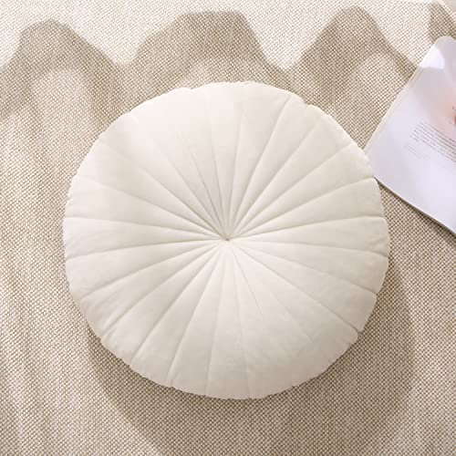 Floor Pillow Meditation Cushion Round Large Floor Pillows Seating for Adults, Velvet Thick Floor Cushions for Yoga Living Room Balcony Outdoor Tatami 18inches(Beige) - Image 3